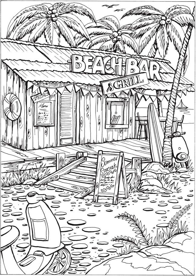 55 Beach Coloring Book Pages 18