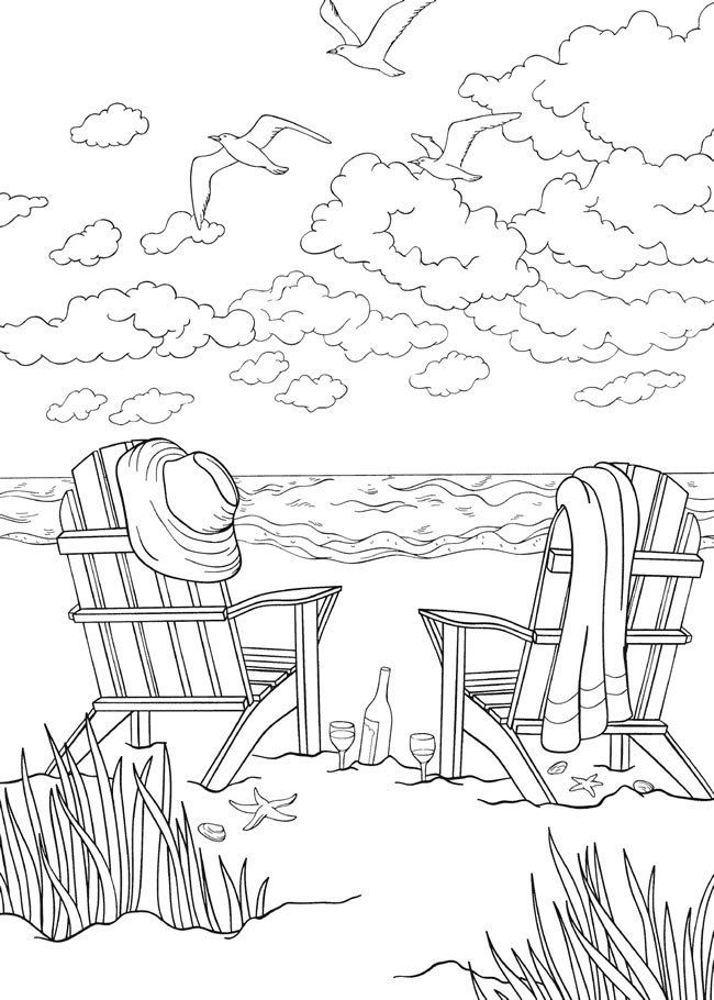 55 Beach Coloring Book Pages 25