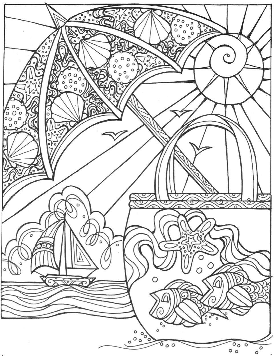 55 Beach Coloring Book Pages 26