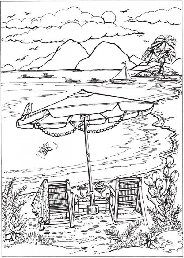 55 Beach Coloring Book Pages 28