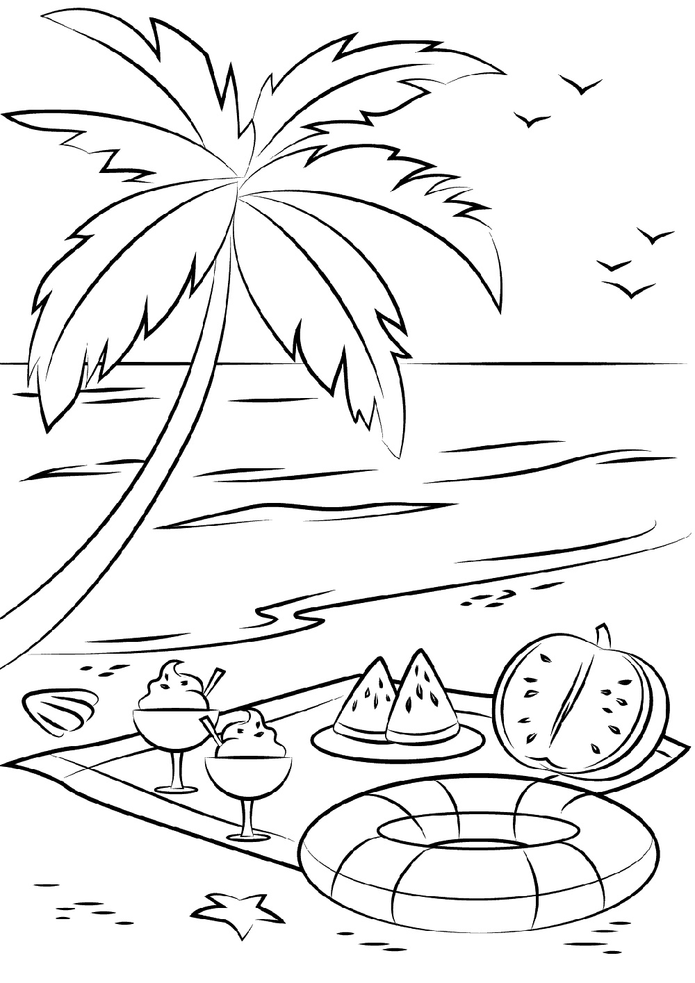 55 Beach Coloring Book Pages 30