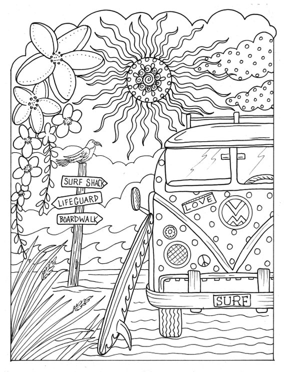 55 Beach Coloring Book Pages 33