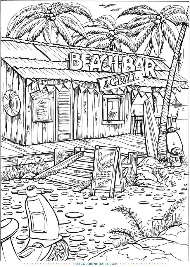 55 Beach Coloring Book Pages 60