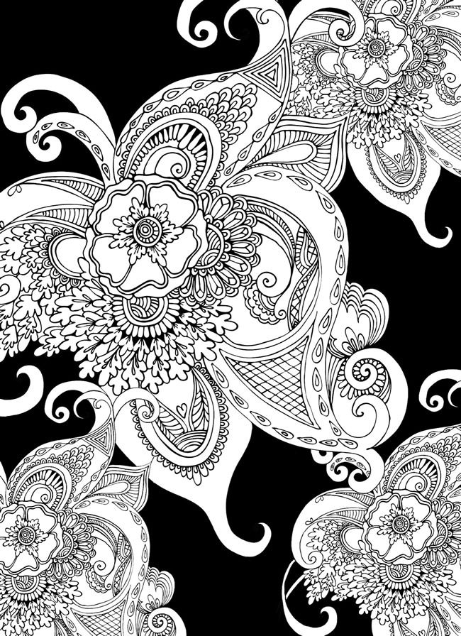 35 Black Background Coloring Books 23