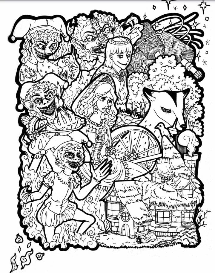 50 Beauty And Horror Coloring Book 51