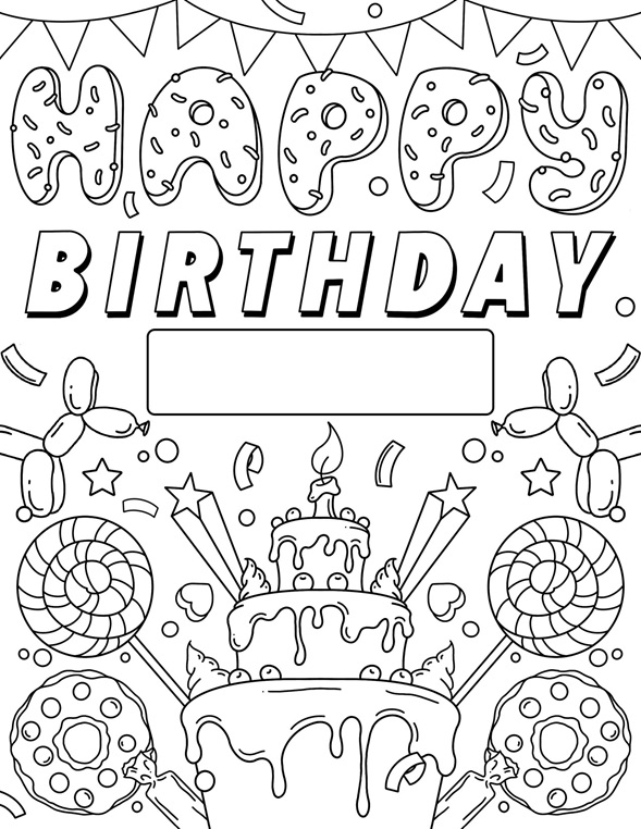 55 Birthday Coloring Book 55