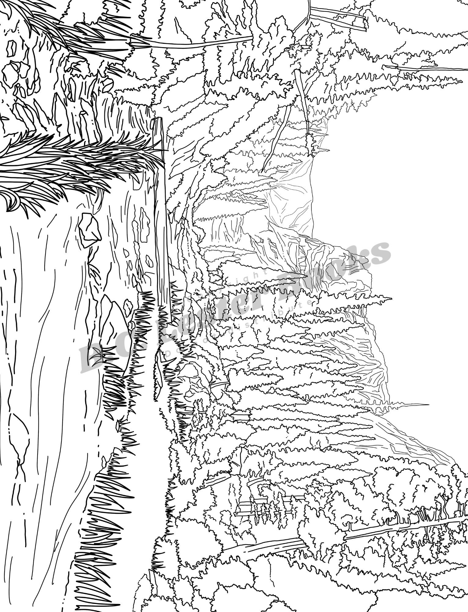 45 Printable Coloring Book Landscapes 14