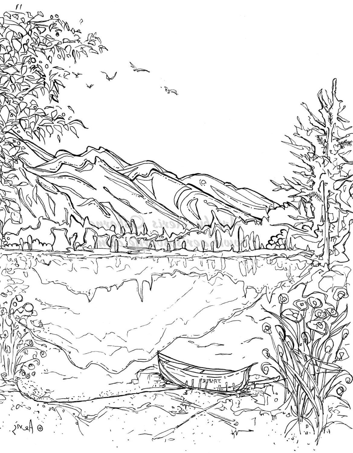 45 Printable Coloring Book Landscapes 50