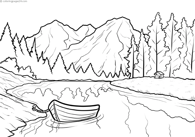 45 Printable Coloring Book Landscapes 52