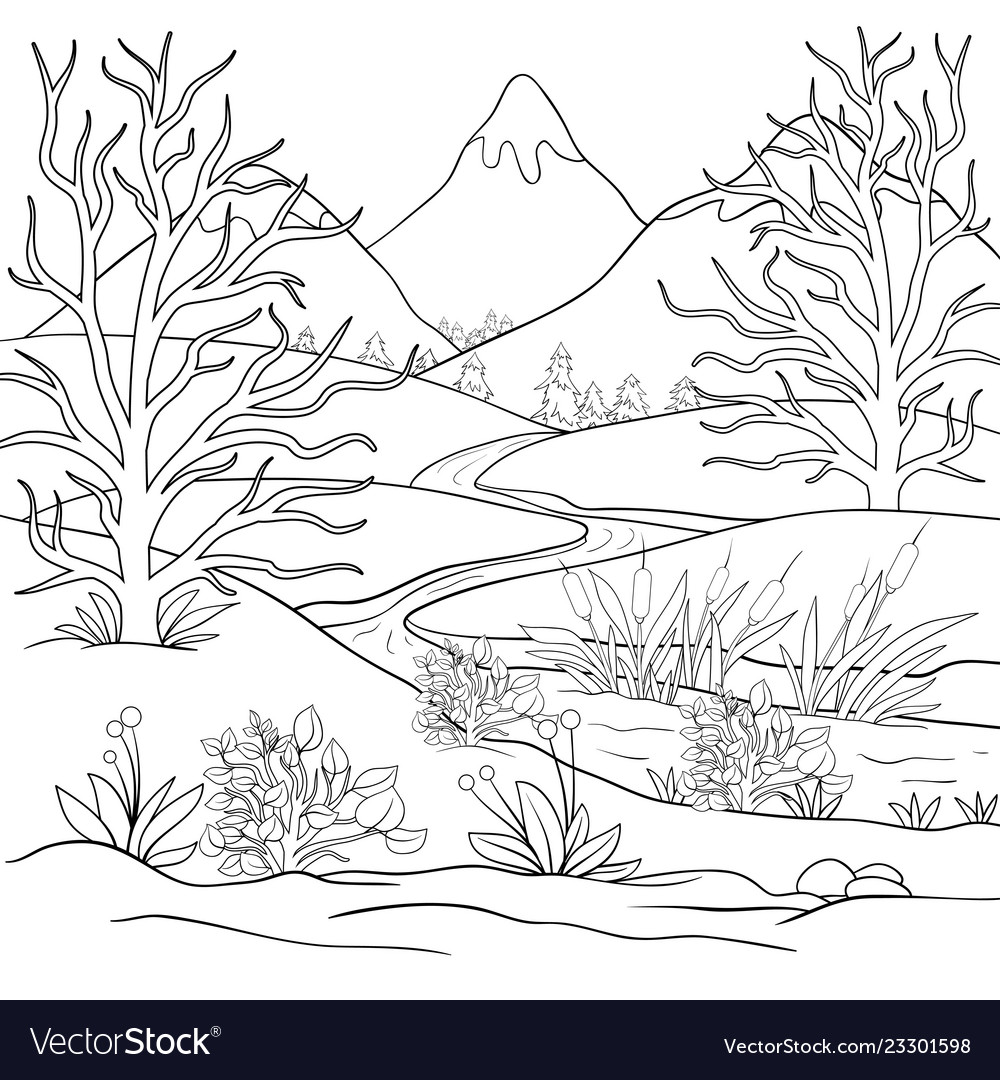 45 Printable Coloring Book Landscapes 55