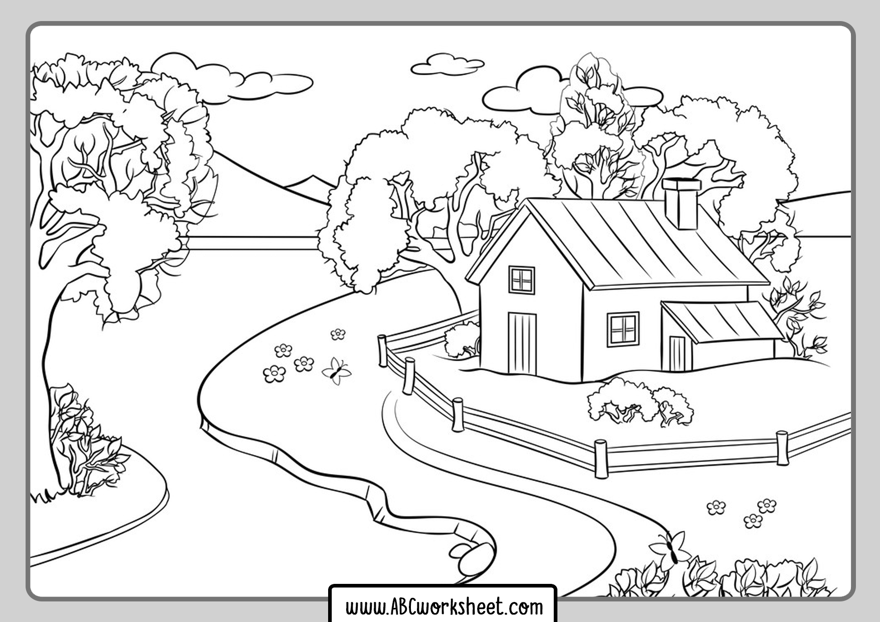 45 Printable Coloring Book Landscapes 57