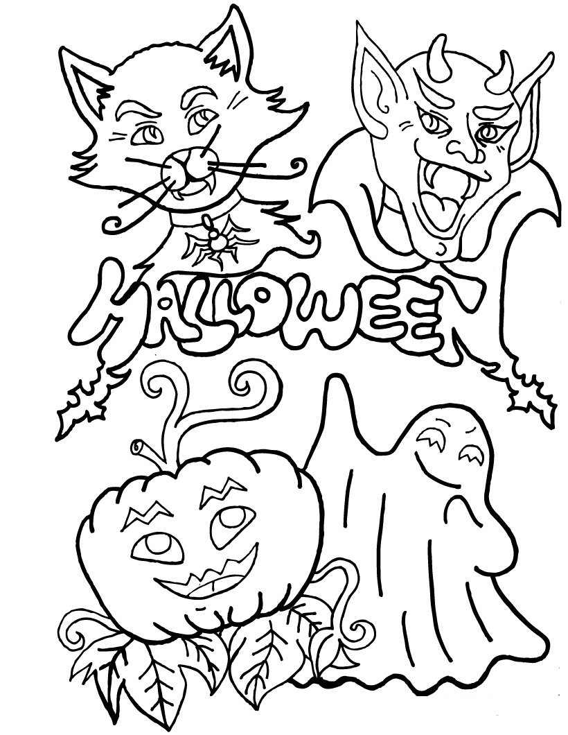 45 Printable Coloring Book Pages Halloween 10