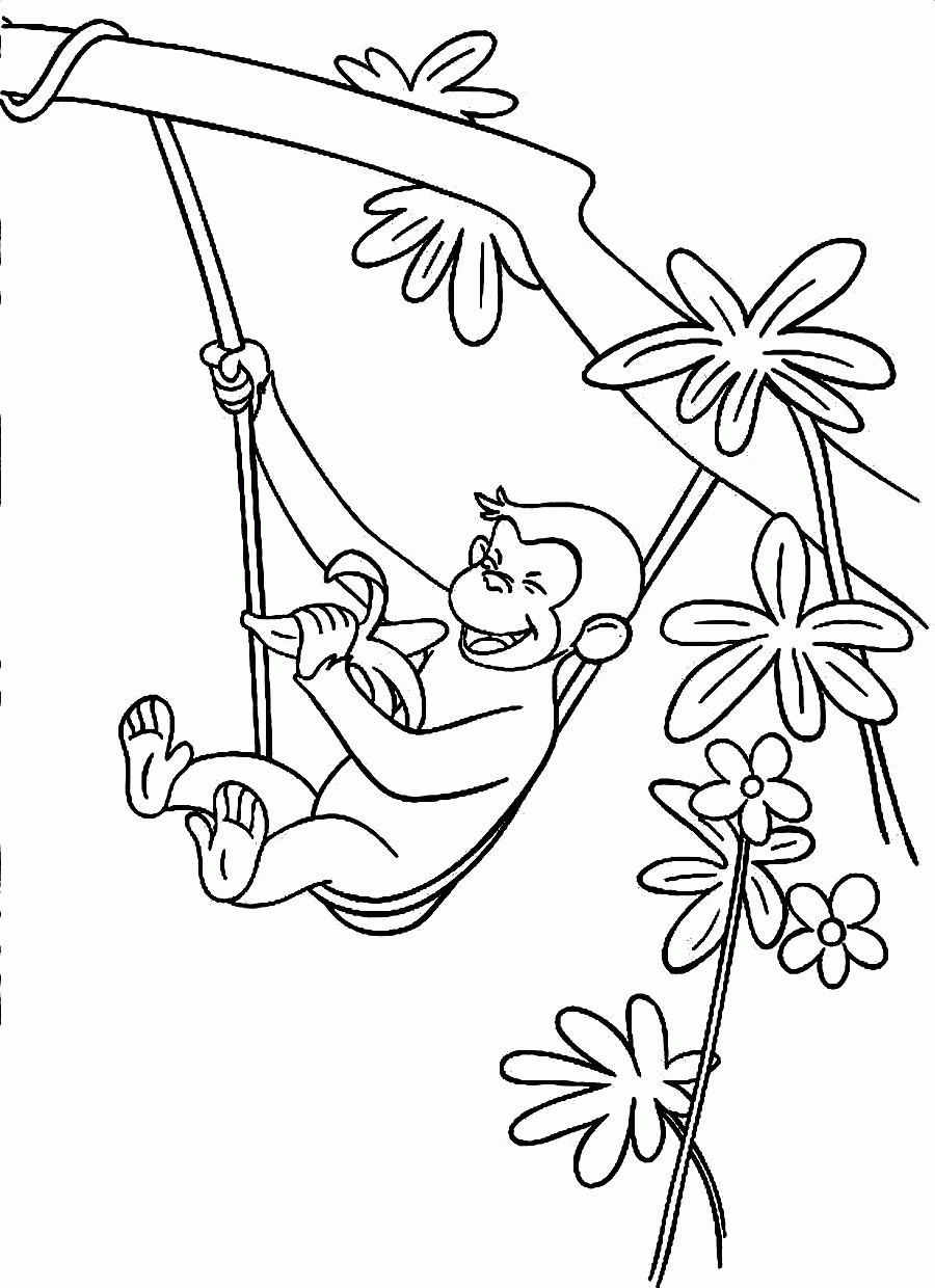 80 Printable Curious George Coloring Book 23