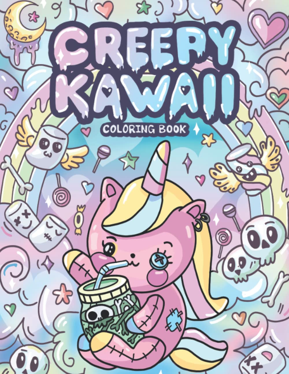 80 Printable Cute And Creepy Coloring Book Finished Pages 4