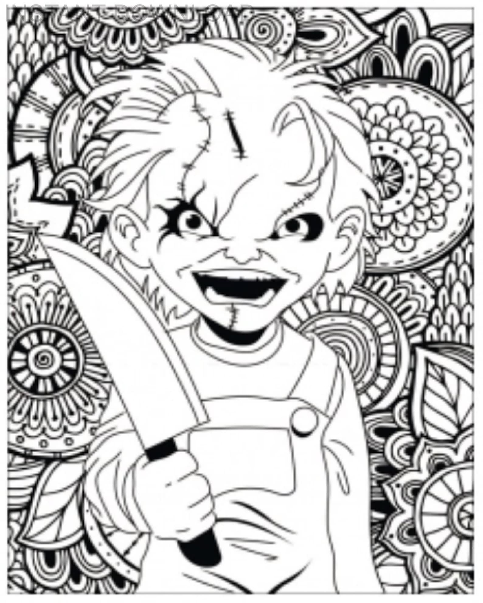 80 Printable Cute And Creepy Coloring Book Finished Pages 64