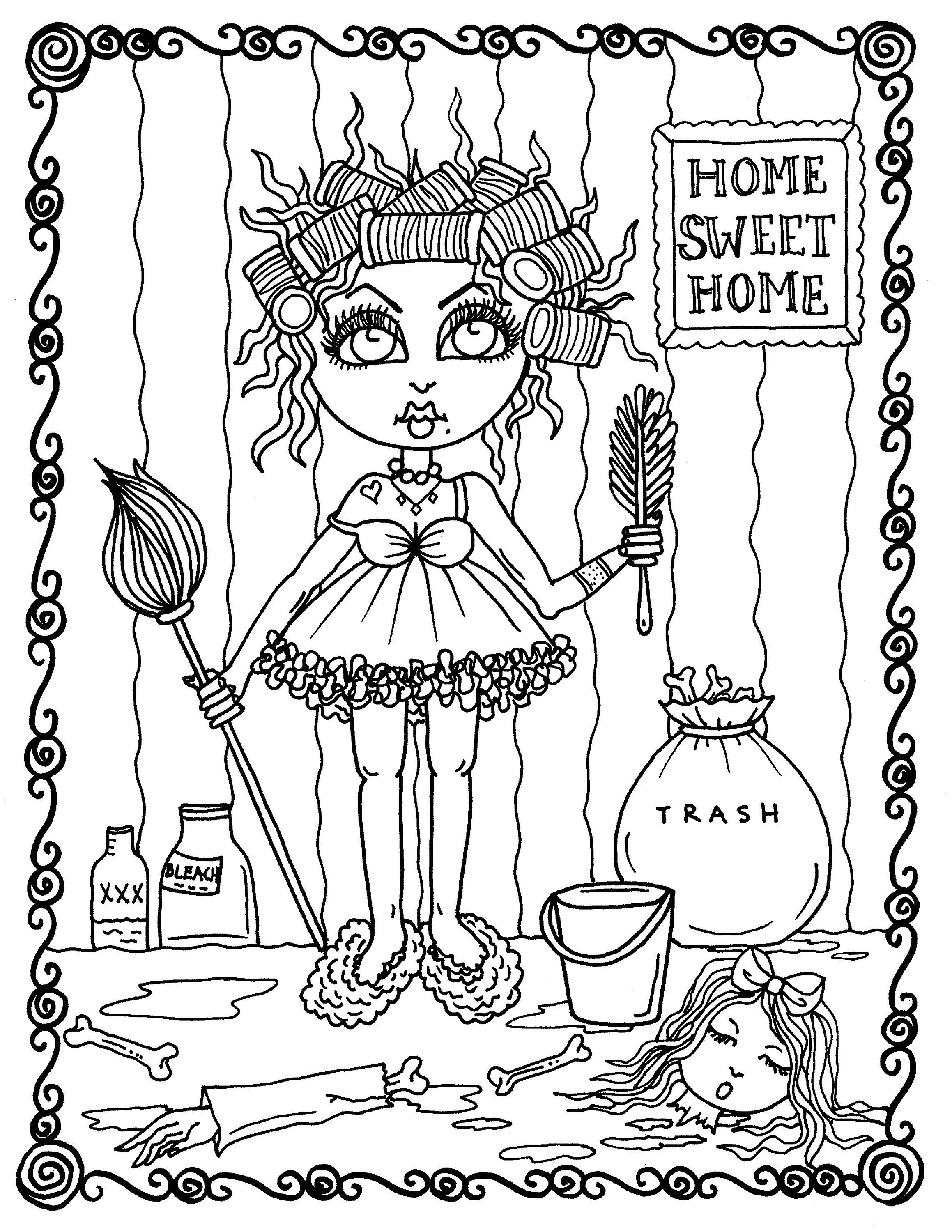 80 Printable Cute And Creepy Coloring Book Finished Pages 82