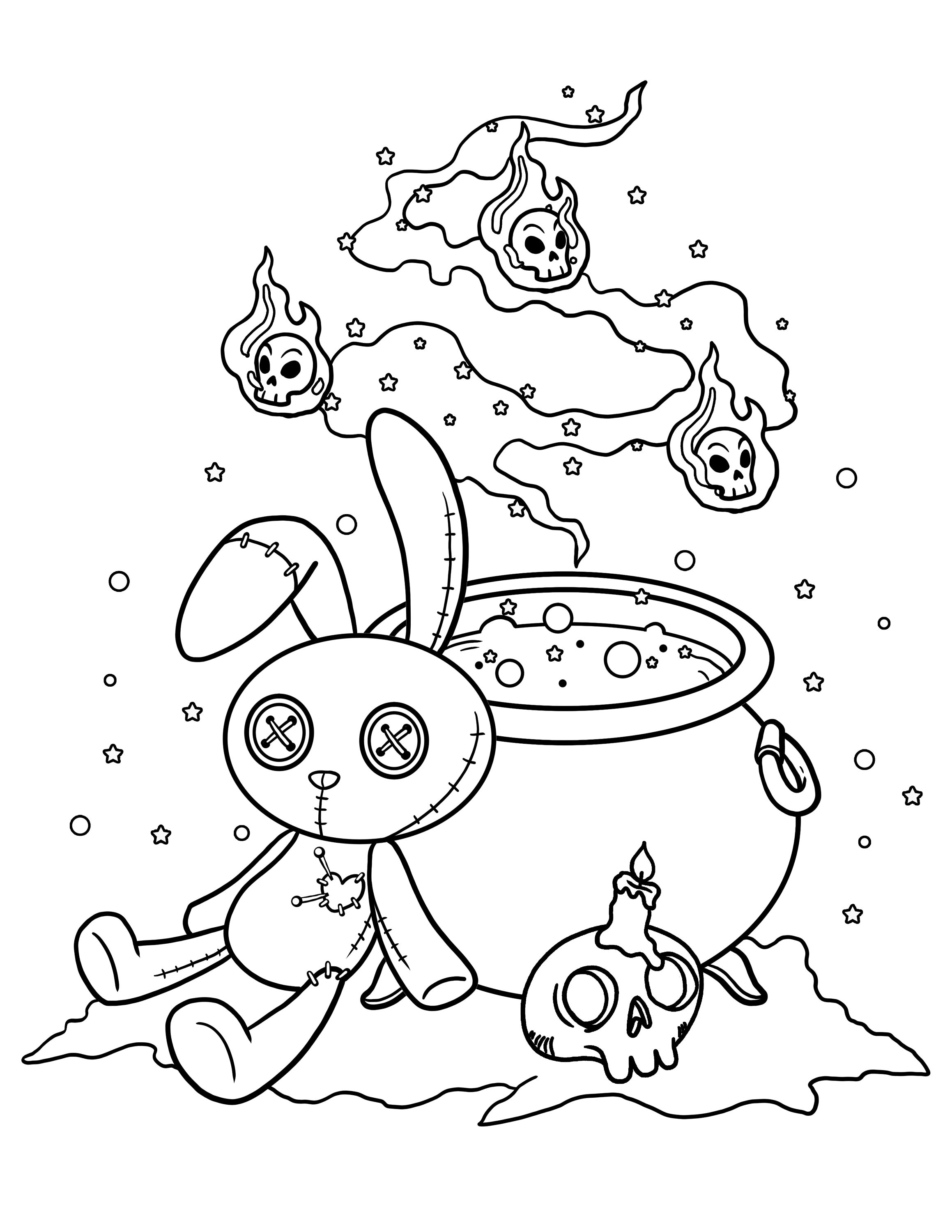 80 Printable Cute And Creepy Coloring Book Finished Pages 89