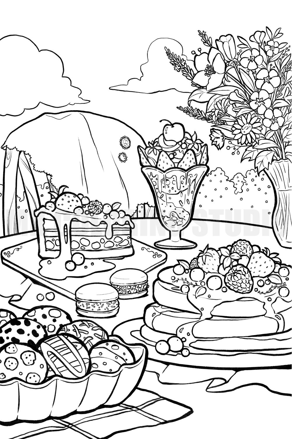 80 Printable Spring Picnic Coloring Pages 38