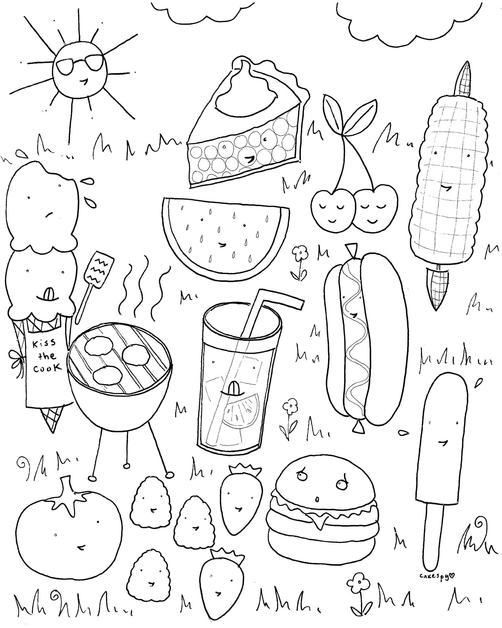 80 Printable Spring Picnic Coloring Pages 6