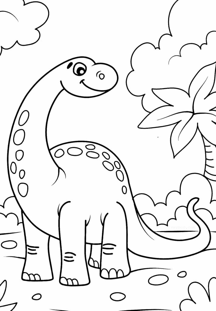 90 Printable Dinosaur Color Book 20