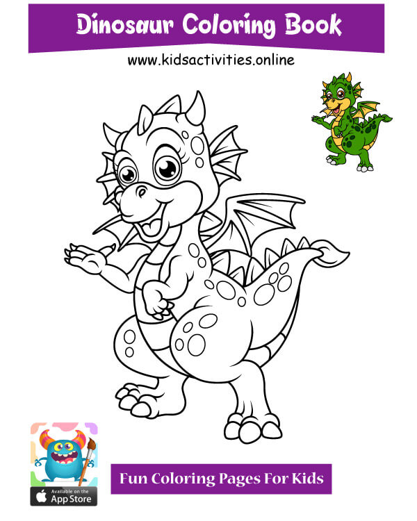 90 Printable Dinosaur Color Book 36