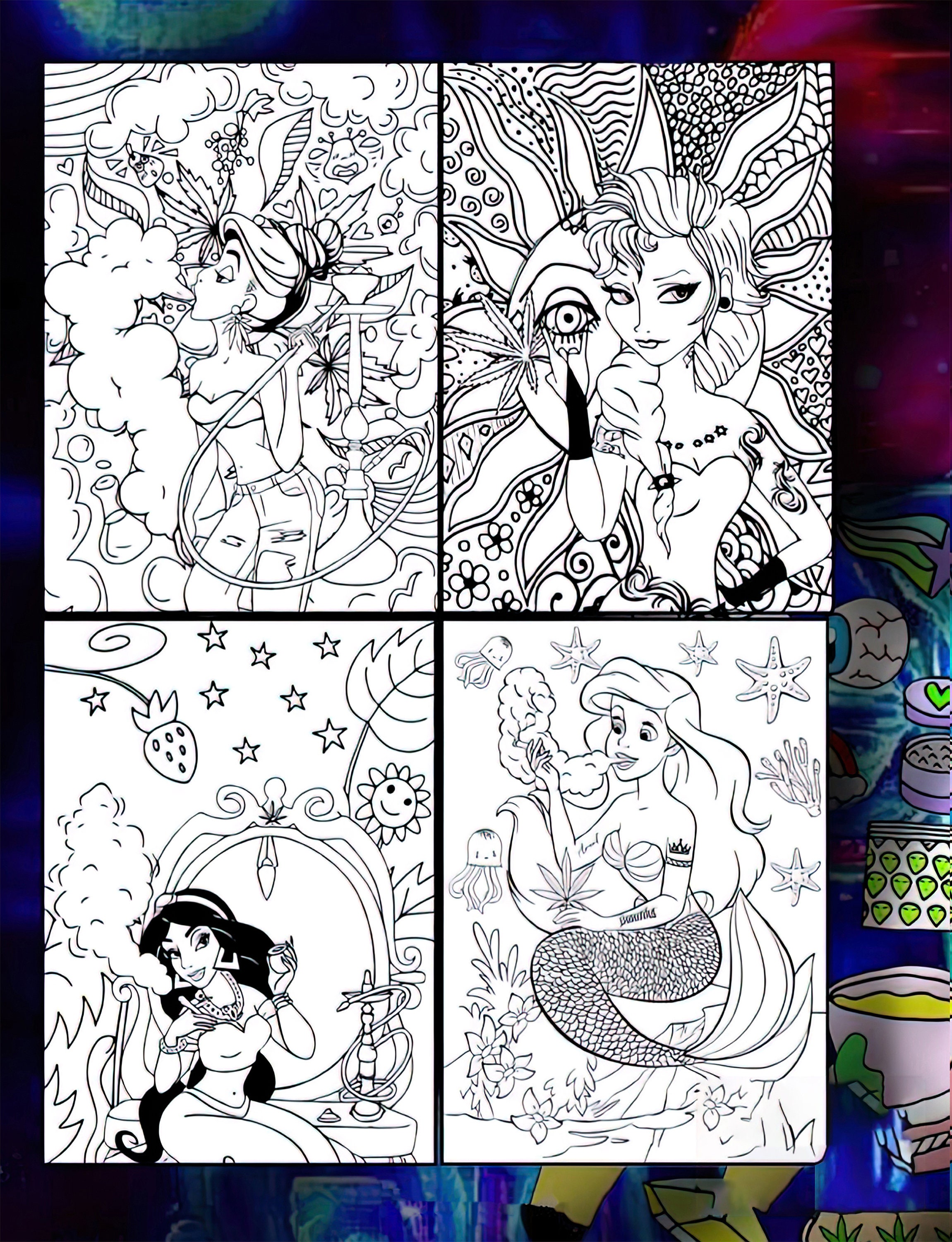 90 Printable Disney Princess Stoner Coloring Book Pages 49