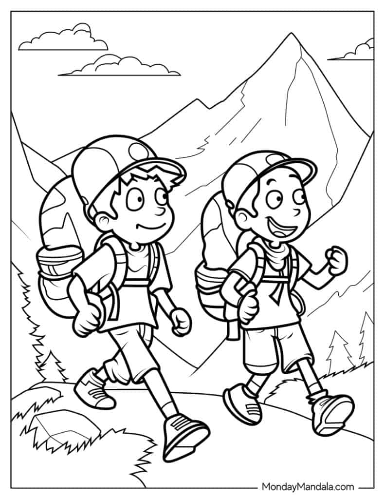 90 Printable Hiking Coloring Pages 2