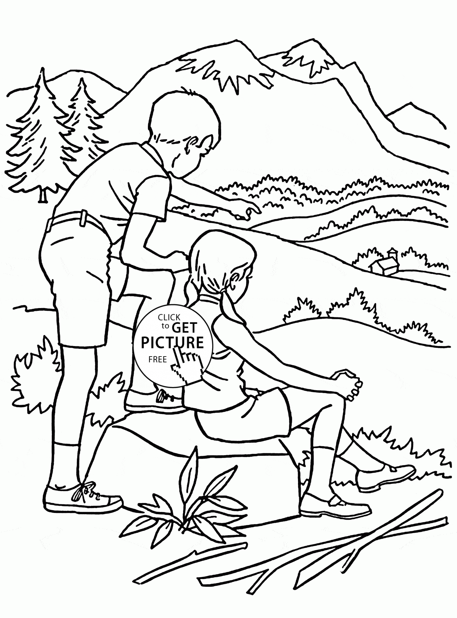 90 Printable Hiking Coloring Pages 33