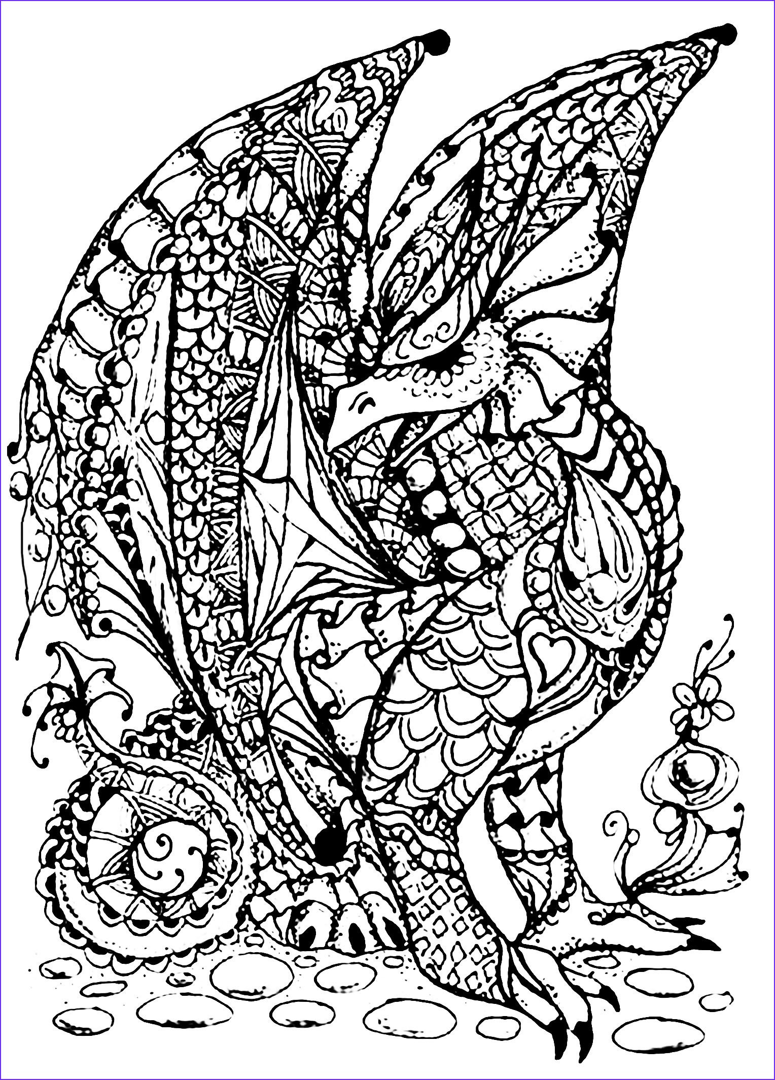 60 Printable Dragon Coloring Books For Adults 14