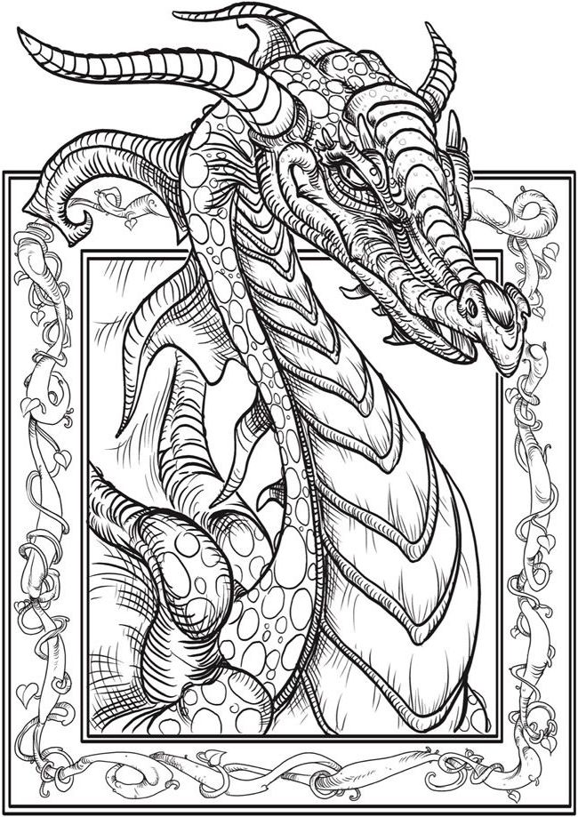 60 Printable Dragon Coloring Books For Adults 21