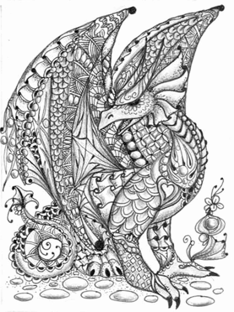 60 Printable Dragon Coloring Books For Adults 43