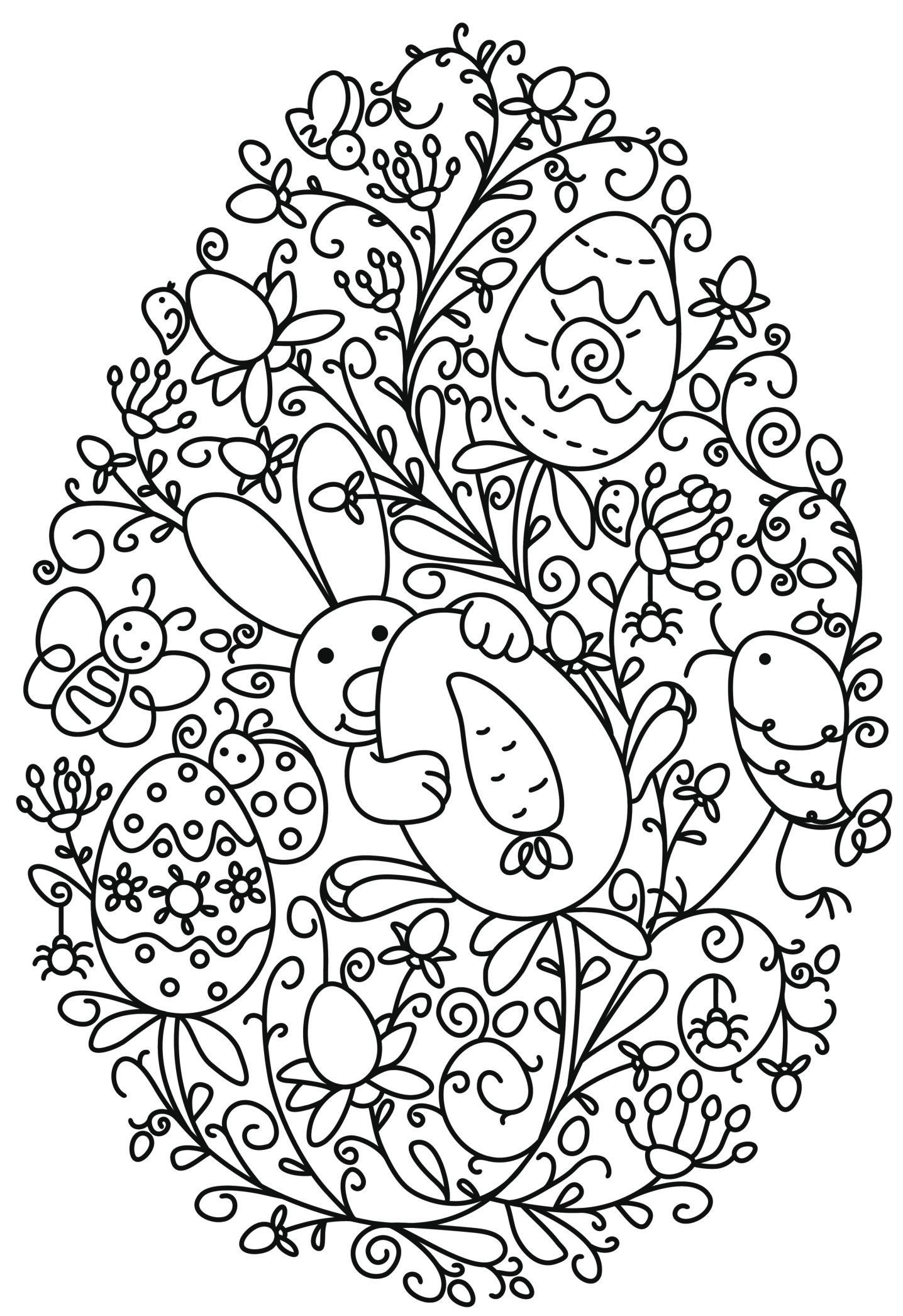 60 Printable Easter Egg Coloring Book 37