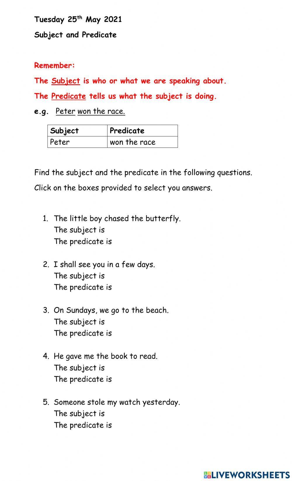 Save 60 Subject And Predicate Worksheets Ideas 20