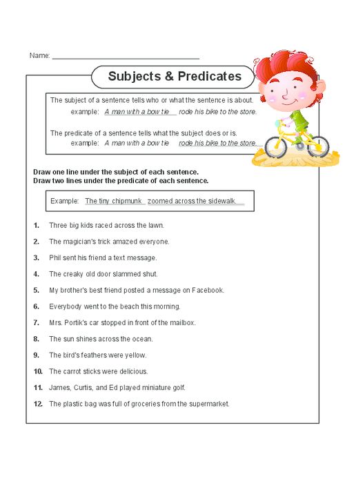 Save 60 Subject And Predicate Worksheets Ideas 3