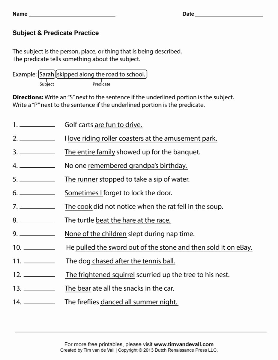 Save 60 Subject And Predicate Worksheets Ideas 31