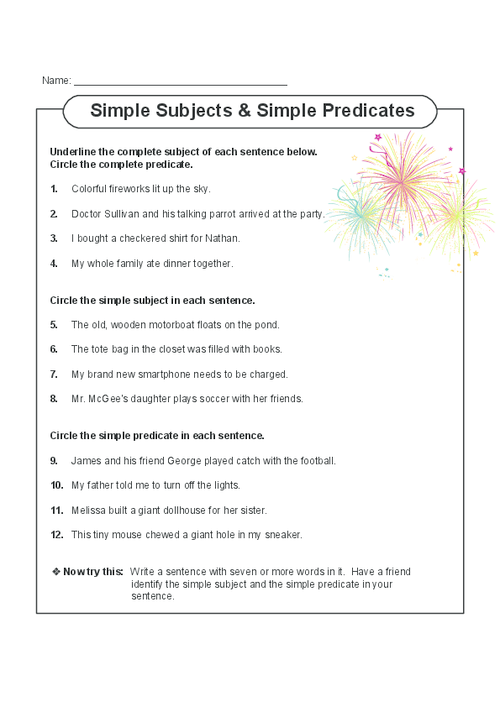 Save 60 Subject And Predicate Worksheets Ideas 7