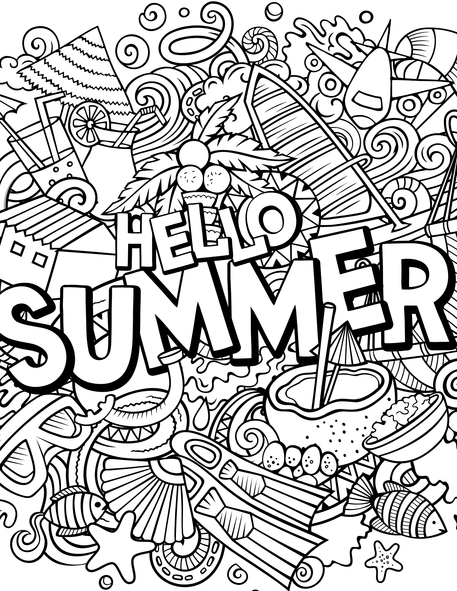 Save 60 Summer Time Coloring Pages For Adults Ideas 2